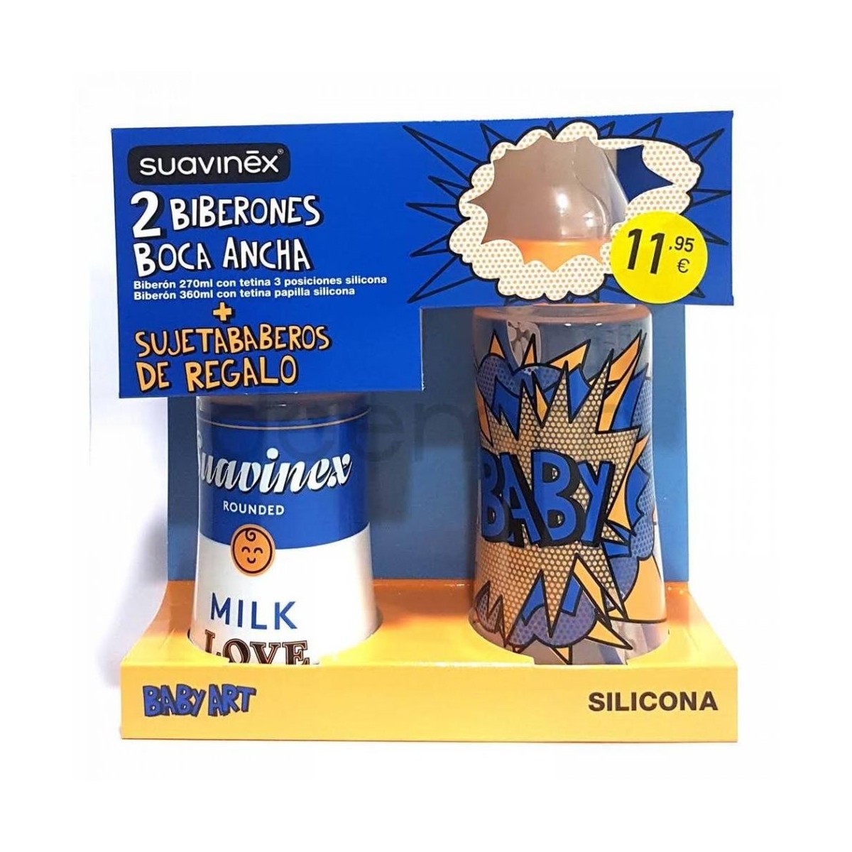 suavinex pack biberones boca ancha silicona