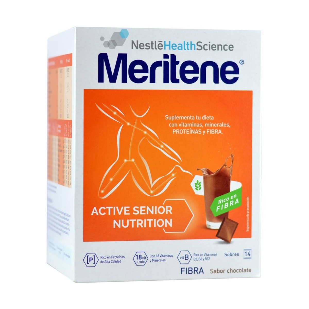 meritene chocolate fibra 14 sobres