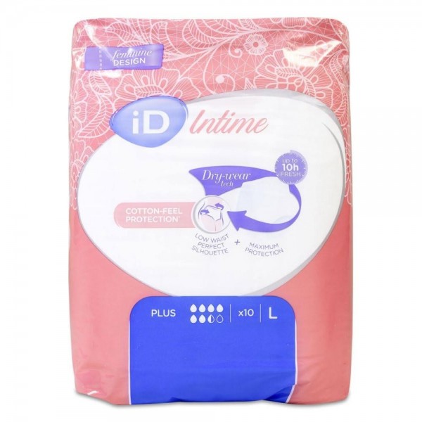 id intime panales incontinencia plus talla l 10 unidades