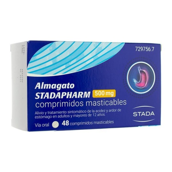 ALMAGATO STADAPHARM 500 mg COMPRIMIDOS MASTICABLES, 48...