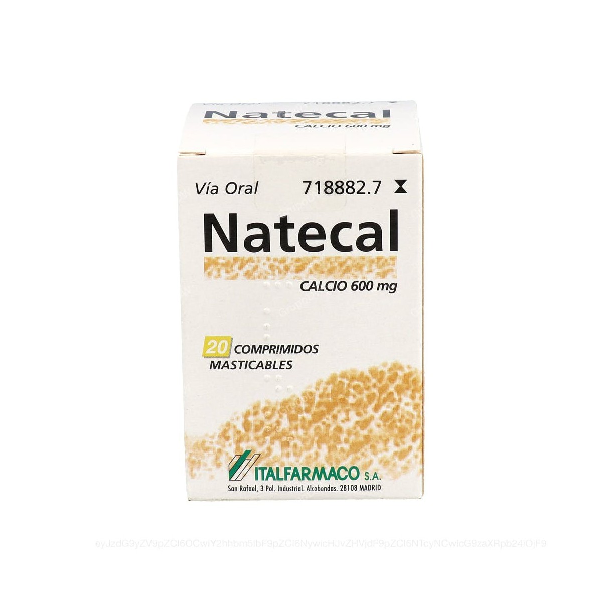NATECAL 600 mg COMPRIMIDOS MASTICABLES, 20...
