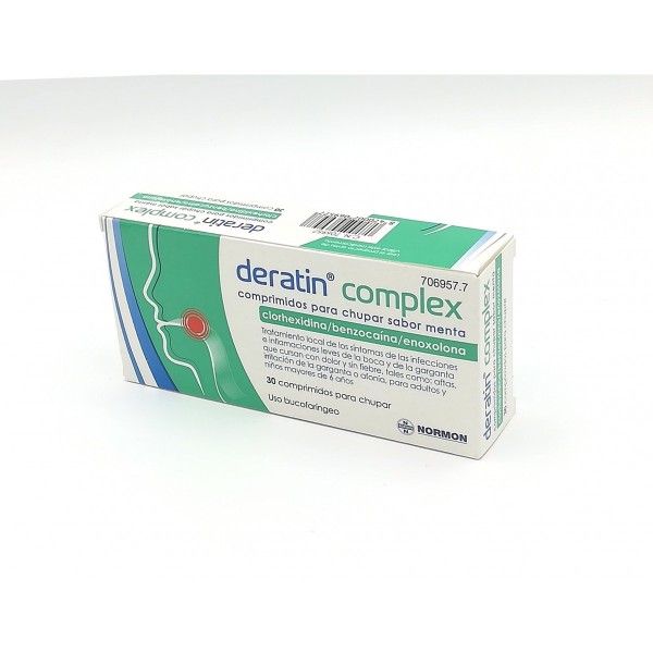 DERATIN COMPLEX COMPRIMIDOS PARA CHUPAR SABOR MENTA, 30...
