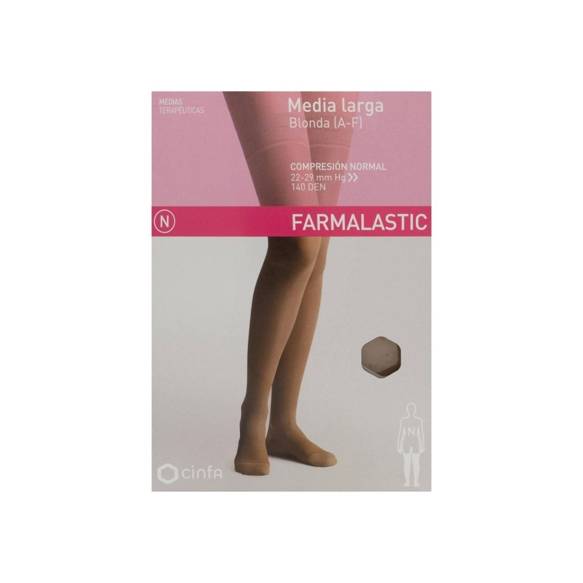 farmalastic media larga blonda compresion normal camel t grande