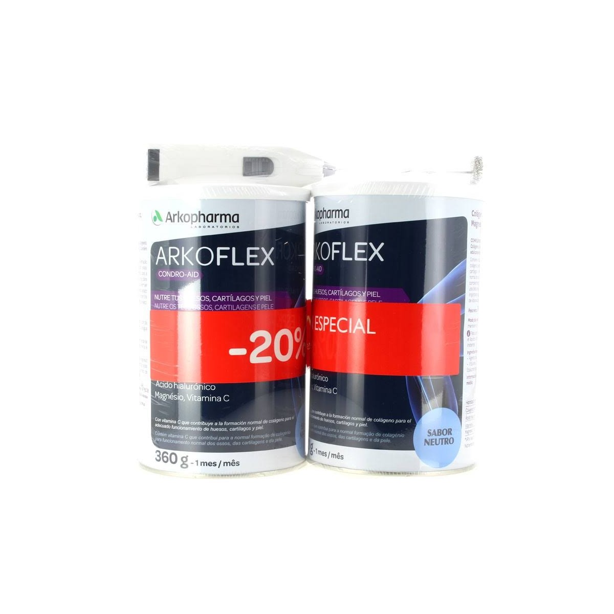 arkopharma condro aid arkoflex colageno duplo 2x360g sabor neutro